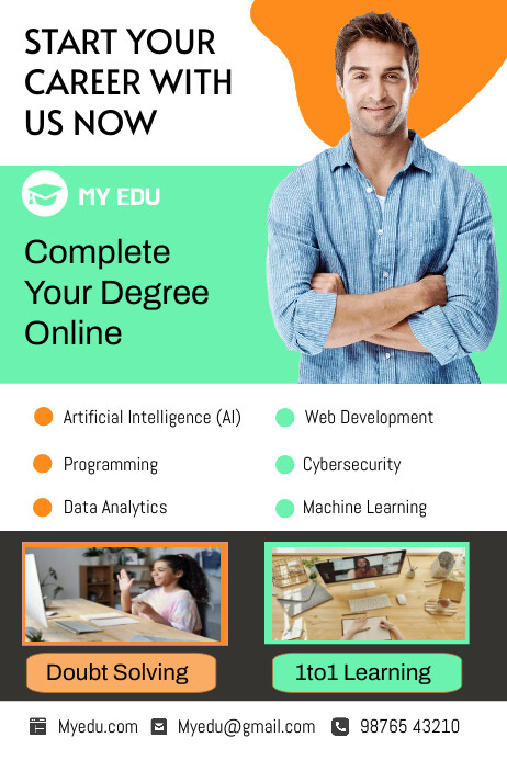 online education poster design programming Template | PosterMyWall