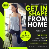 Green Home Workout Fitness Instagram Post template
