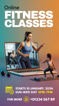 Online Fitness Classes Historia de Instagram template