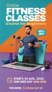 online fitness classes Instagram Story template