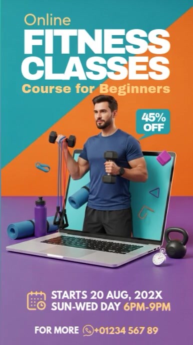 online fitness classes Instagram-verhaal template