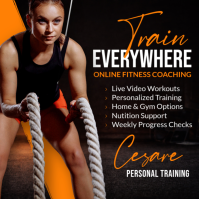 Online Fitness Coaching Personal branding for Personal Trainers Publicación de Instagram template