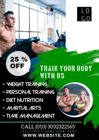 Online Fitness Flyer for Instagram A3 template