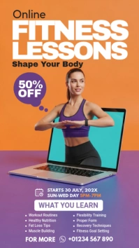 Online Fitness Lessons Instagram Story template