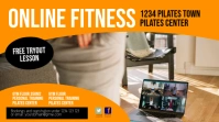 Online fitness training workout header cover Ekran reklamowy (16:9) template