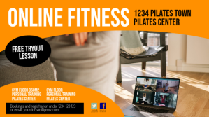 Online fitness training workout header cover Pantalla Digital (16:9) template