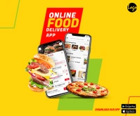 Online Food Delivery App Rectangle moyen template