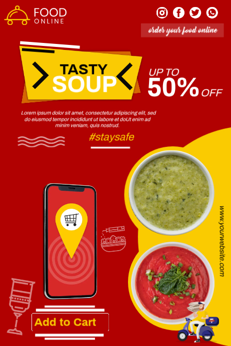 Online Food Delivery Template | PosterMyWall