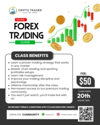 ONLINE FOREX TRADING CLASS Instagram Portrait template