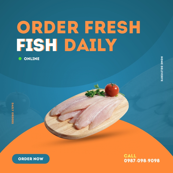 Online Fresh Fish Business Ad Template | PosterMyWall