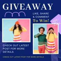 Online Giveaway Blue Instagram Post Template
