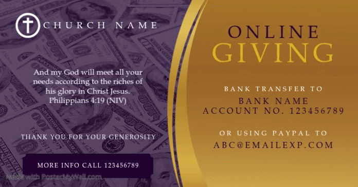 Church Tithe And Offering Ways To Give Template | PosterMyWall