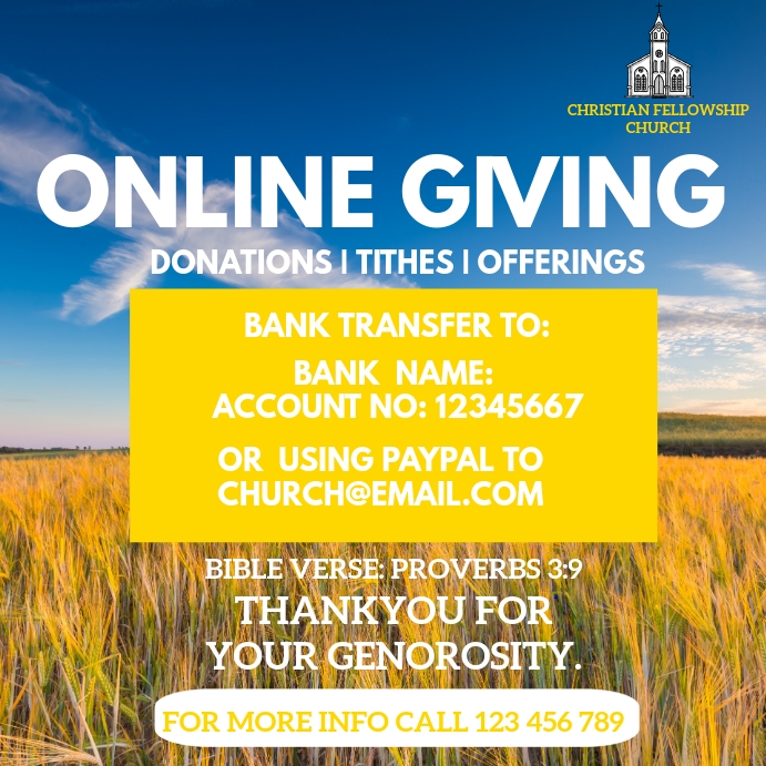 Copy of ONLINE GIVING POSTER TEMPLATE | PosterMyWall