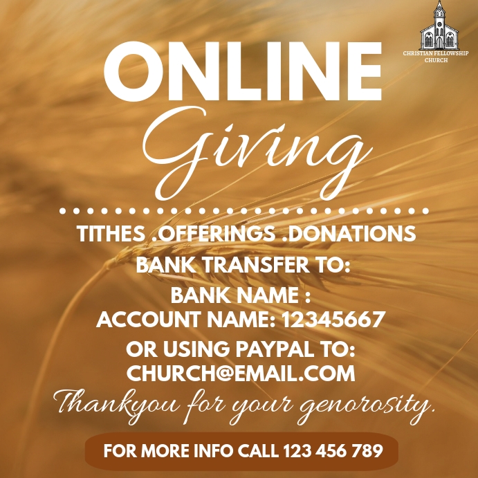 Copy of ONLINE GIVING POSTER TEMPLATE | PosterMyWall