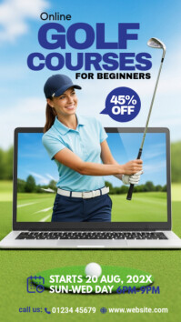 Blue Golf Courses for Beginners Instagram Story Template