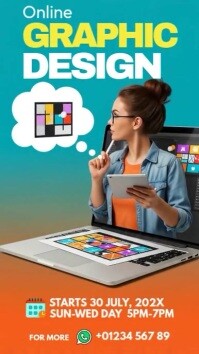 Online Graphic Design Course Digital Display (9:16) template