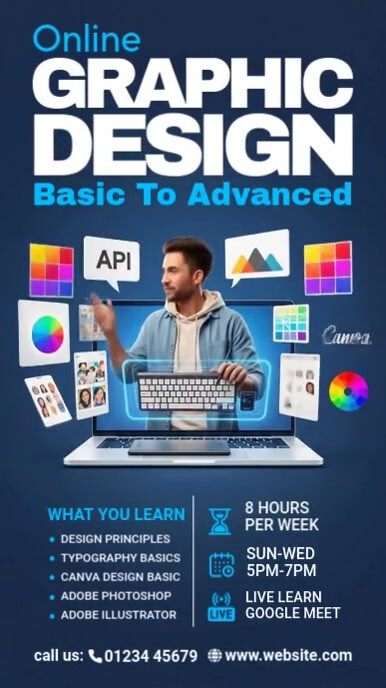 Online Graphic Design Course Instagram Story template