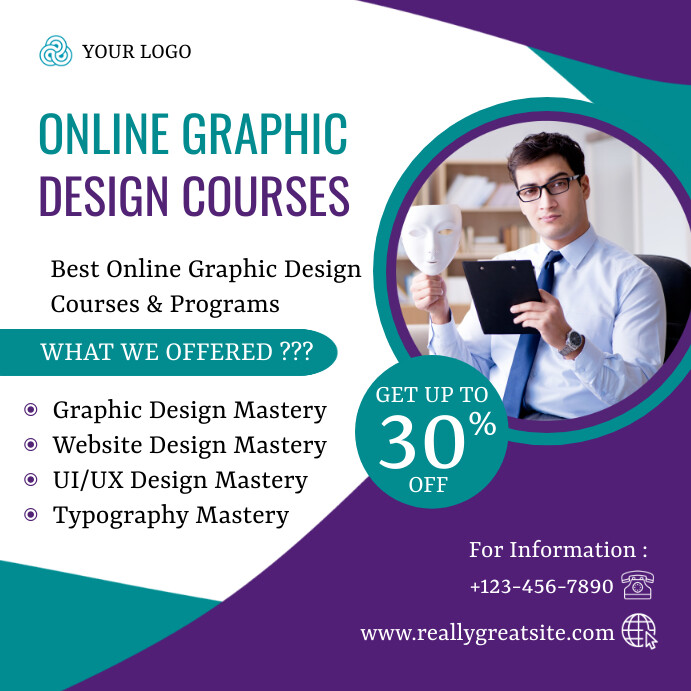 Online Graphic Design Courses Template | PosterMyWall