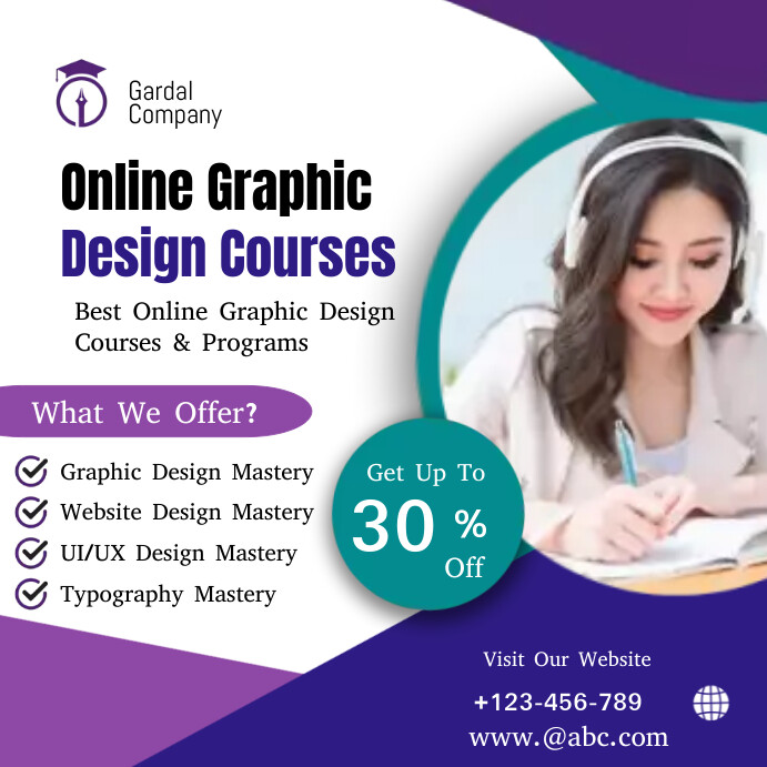 Online Graphic Design Courses Template | PosterMyWall