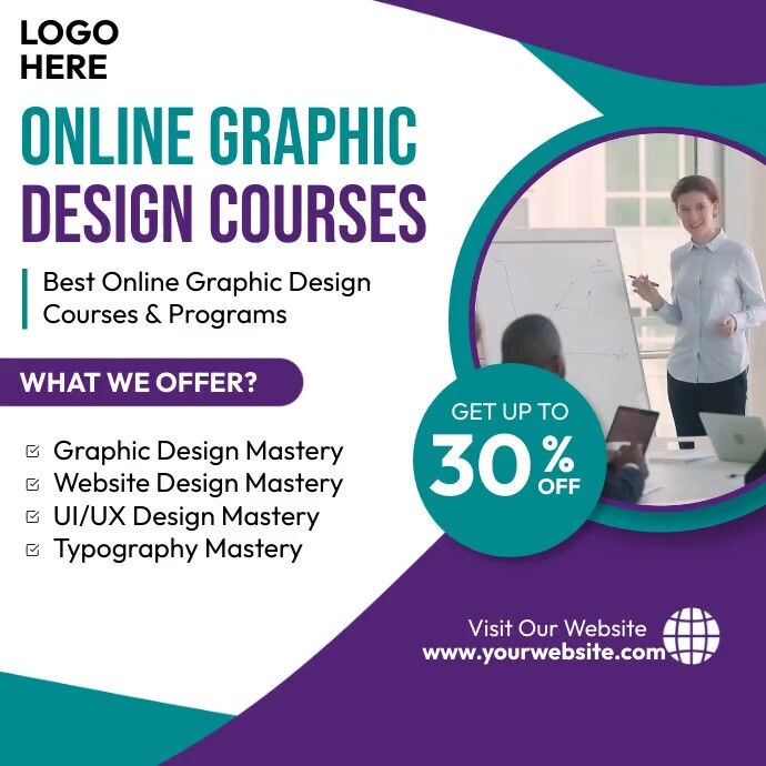 Online Graphic Design Courses Template | PosterMyWall