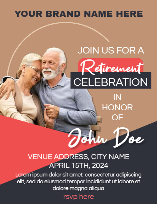 Online Greeting Cards: Retirement Flyer (US Letter) template