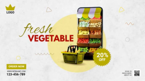 Online Grocery Delivery Ad YouTube-miniature template
