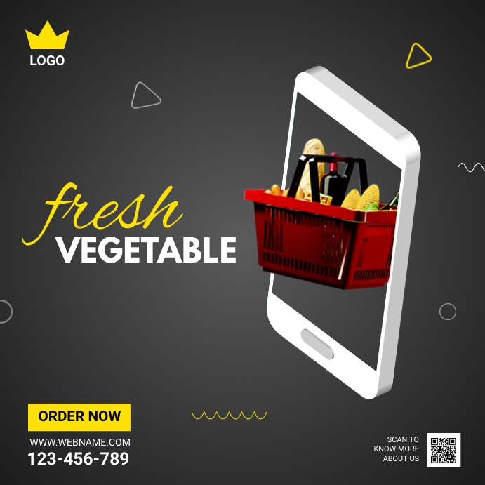 Online Grocery Delivery Ad Instagram 帖子 template