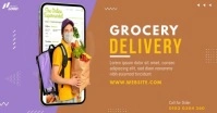 Online Grocery Delivery Ad auf Facebook geteiltes Bild template