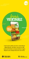 Online Grocery Delivery Roll-Up Banner template