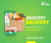 Online Grocery Delivery Service Ad Large Rectangle template