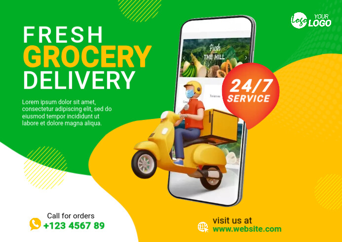 Weekend Delivery Ad Online Grocery Delivery Service Ad Template | PosterMyWall