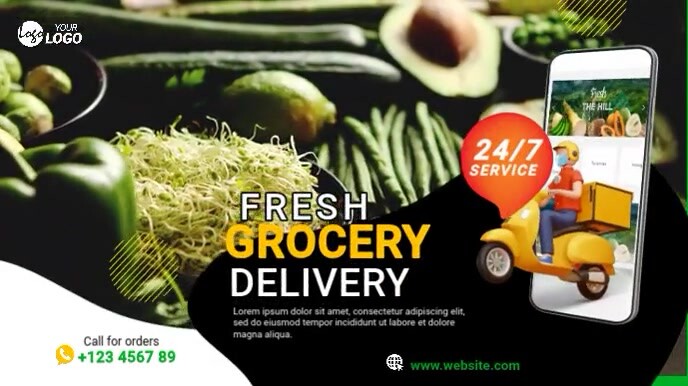 Weekend Delivery Ad Online Grocery Delivery Service Ad Template | PosterMyWall