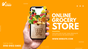 Online Grocery Store Ad Template Twitter Post