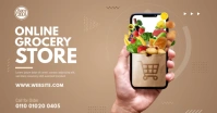 Online Grocery Store Ad Template ภาพที่แชร์บน Facebook