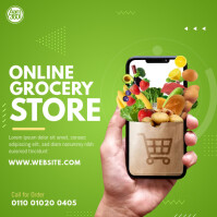 Online Grocery Store Instagram Post template