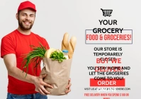 ONLINE GROCERY STORE SHOPPING AD Template Carte postale