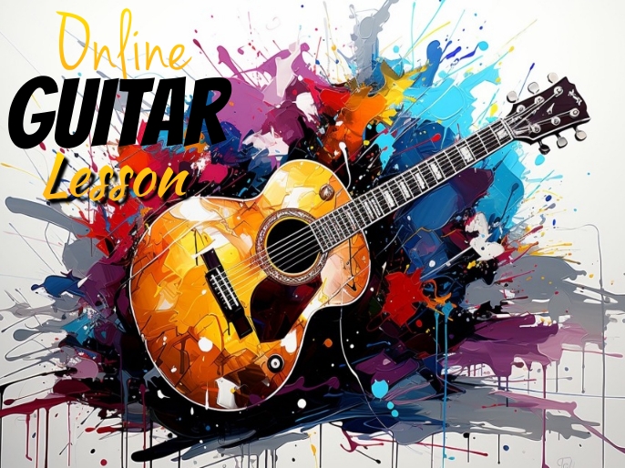 online guitar lesson Template PosterMyWall
