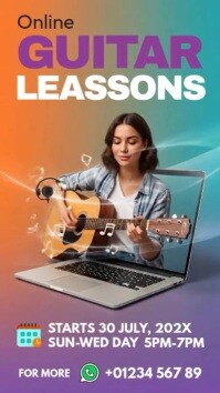 Online Guitar Lessons Digital Display (9:16) template