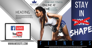 ONLINE GYM FITNESS AND TRAINING AD Изображение, которым поделились на Facebook template