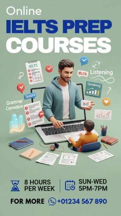 Online IELTS Prep Course Template | PosterMyWall