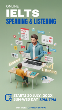 Online IELTS speaking & listening Instagram na Kuwento template