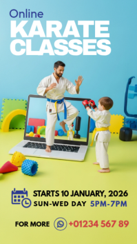 Online Karate Classes Instagram Story template