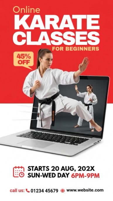 online karate classes Instagram Reel template