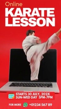 Online Karate Classes Digital Display (9:16) template
