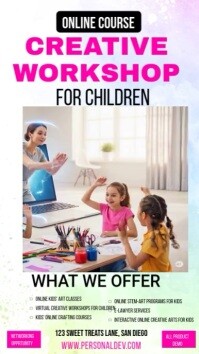Online Kids Drawing classes  Instagram Story template