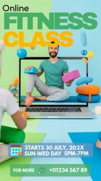 Online Kids Fitness Instagram Reel template