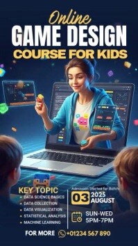 online kids game design template