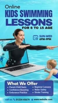 online kids swimming Instagram Reel template