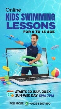 Online Kids Swimming Instagram Story Instagram-Story template