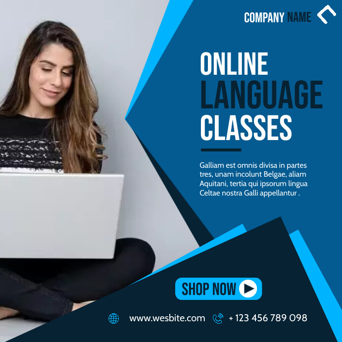 Language Learning App Ad Posts online language classes instagram post advert Template | PosterMyWall